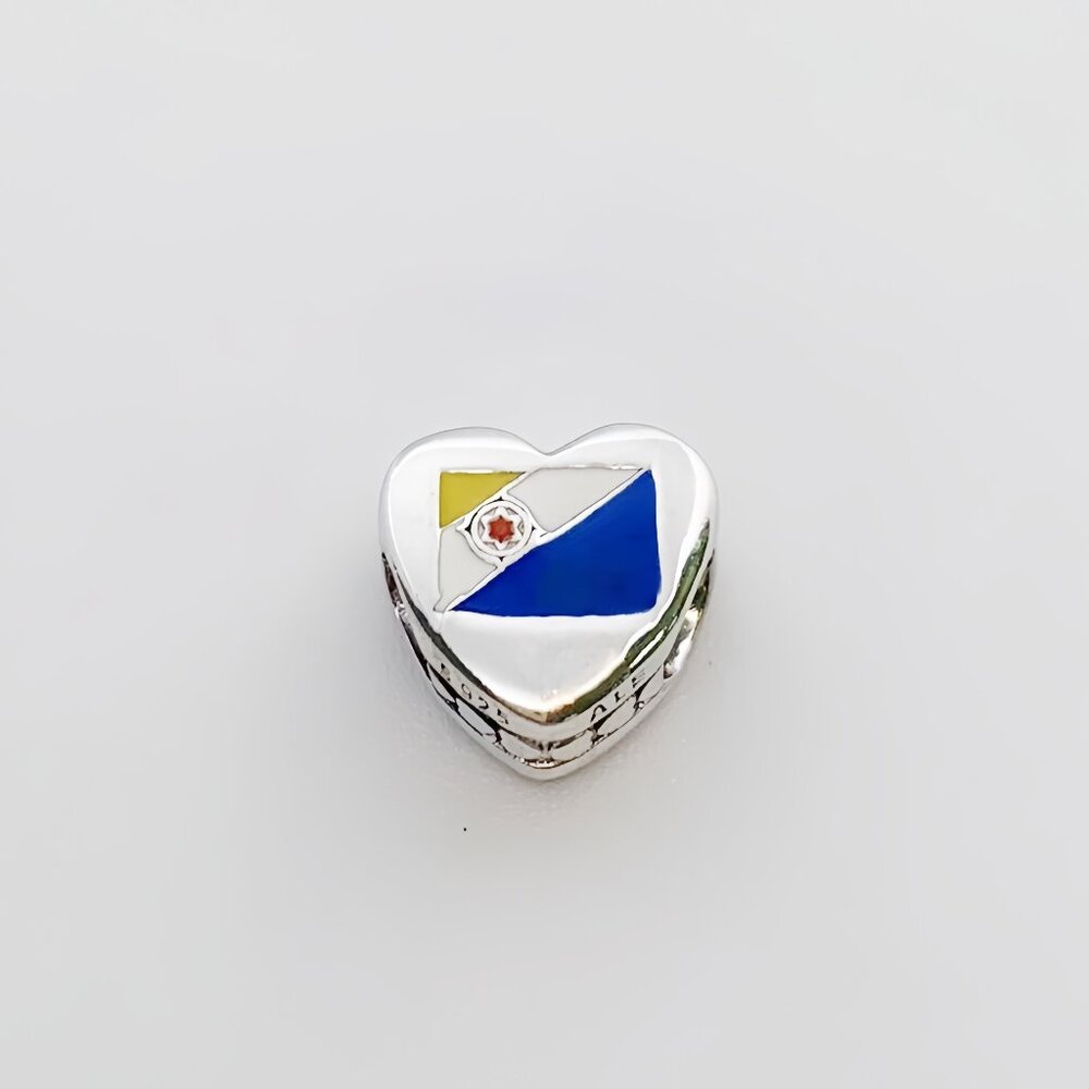 Pandora Bonaire Flag Heart Charm